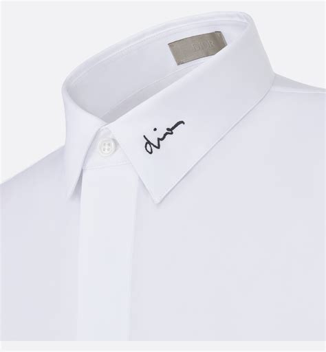 Shirt with Dior Embroidery White Cotton Poplin 